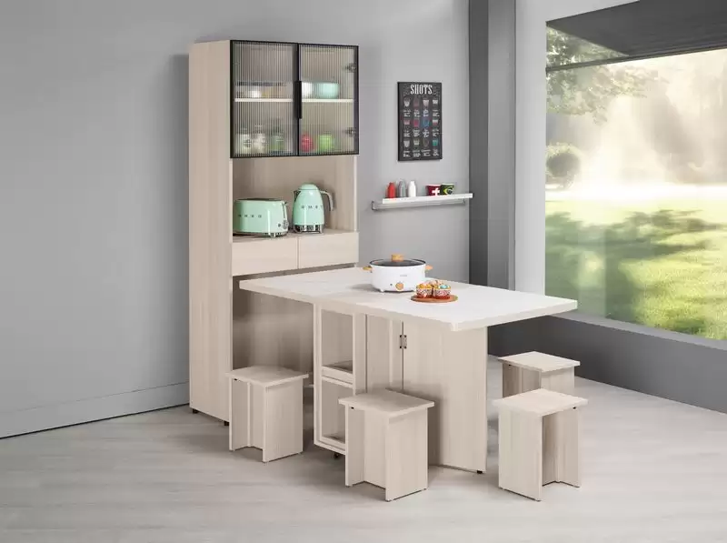 里斯特2.7尺仿石面多功能組合餐桌櫃(全組)