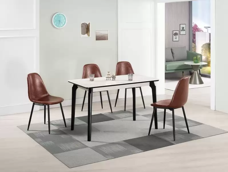 賽爾瑪4尺岩板餐桌(實木腳)