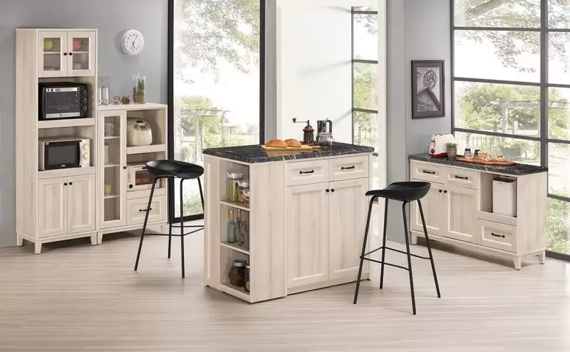 雪莉4尺中島型石面吧台桌