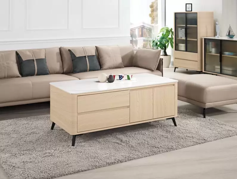 艾維斯4尺岩板四抽四門大茶几