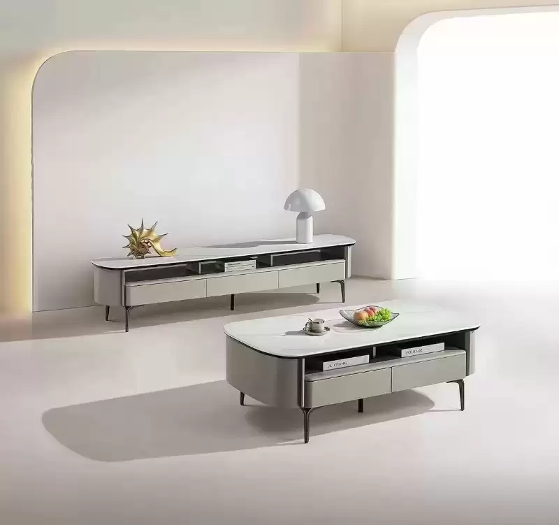 夏都微晶石四抽茶几