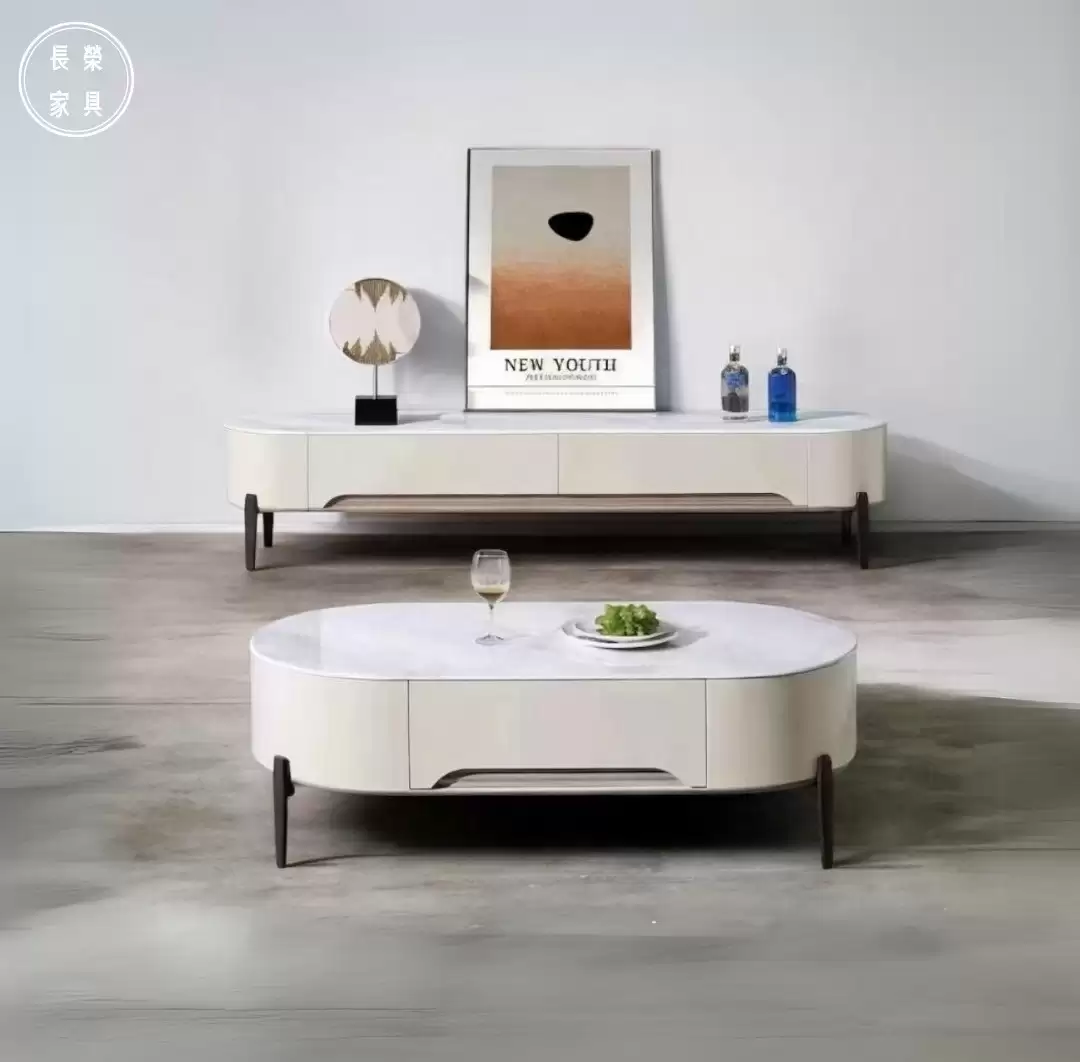 托卡特 微晶石橢圓電視櫃