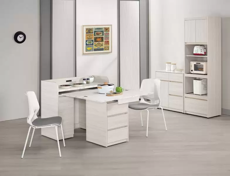 克萊格3.5尺仿石面活動式餐桌櫃