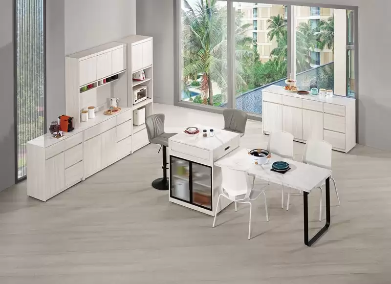 克萊格5尺中島型伸縮餐桌櫃(A型)