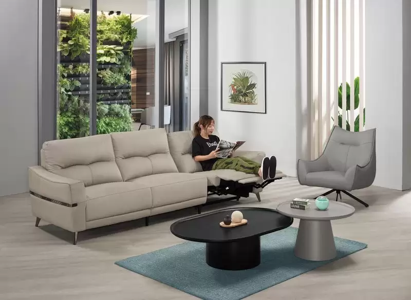 保羅半牛皮電動沙發(單邊)