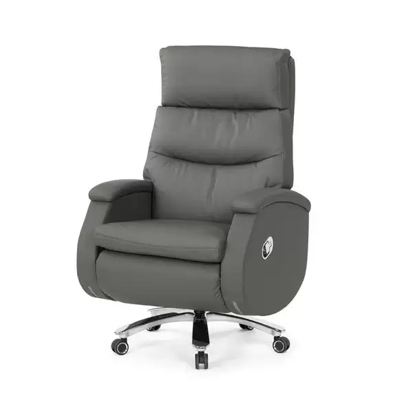 伯妮斯牛皮辦公椅(灰色)