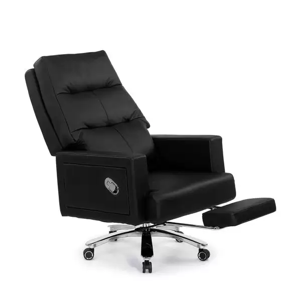 蒂娜牛皮辦公椅(黑色)