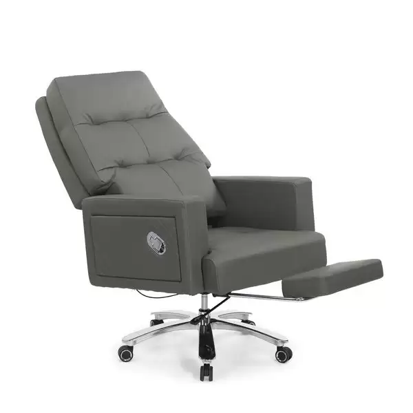 蒂娜牛皮辦公椅(灰色)