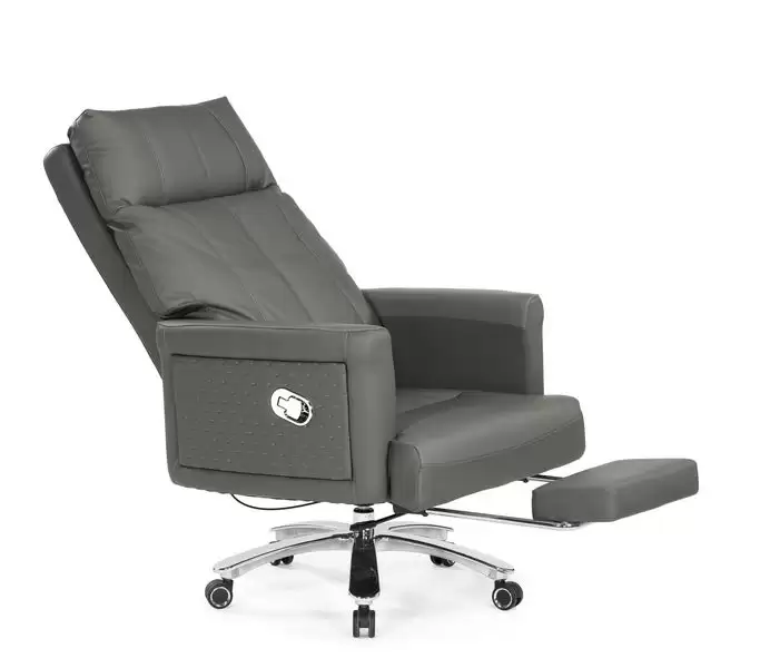 芬娜牛皮辦公椅(灰色)