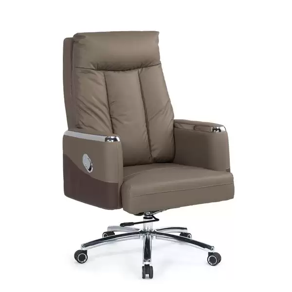 伊萊恩辦公椅(卡其色)(皮)