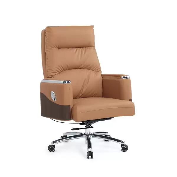 伊妮德辦公椅(土黃色)(皮)