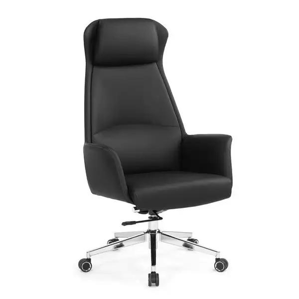 貝洛娜辦公椅(高背)(黑色)(皮)