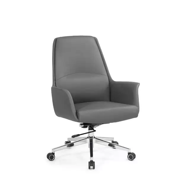 貝洛娜辦公椅(低背)(灰色)(皮)