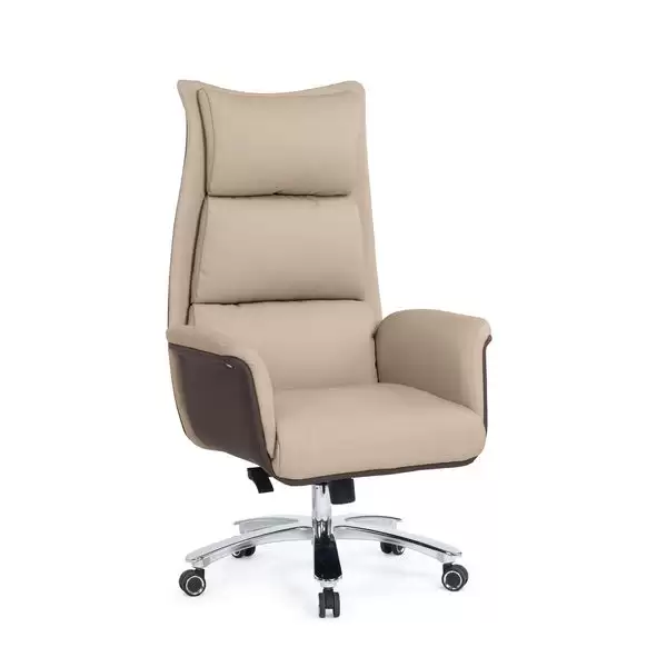 珍妮辦公椅(高背)(米白色)(皮)