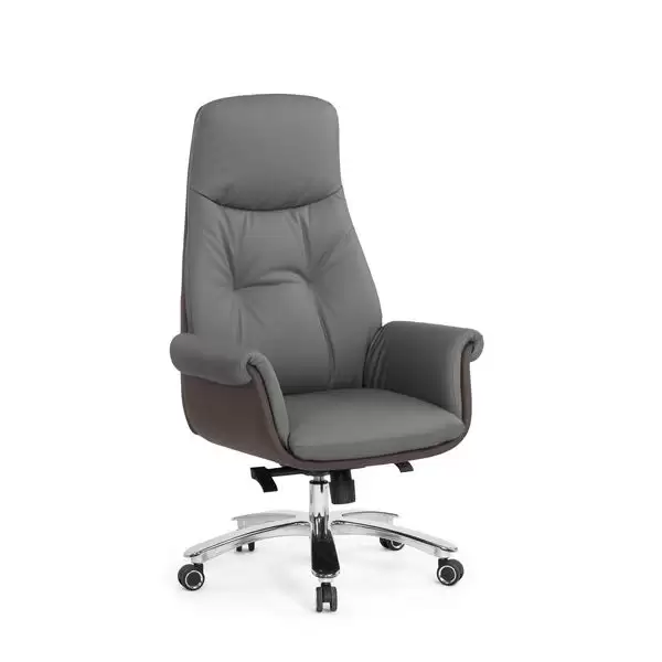 艾達辦公椅(高背)(灰色)(皮)