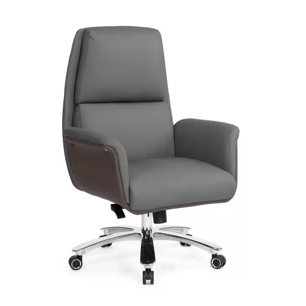 嘉達辦公椅(低背)(灰色)(皮)