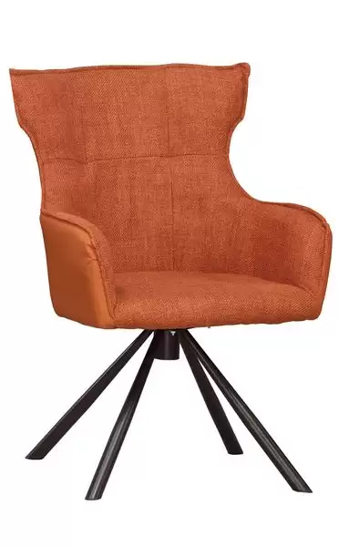 艾薩克餐椅(橘色布)(五金腳)