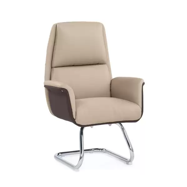 珍妮洽談椅(米白色)(皮)