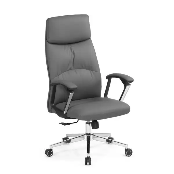 夏洛蒂辦公椅(高背)(灰色)(皮)