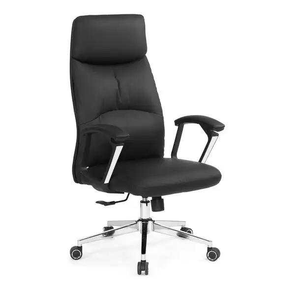 夏洛蒂辦公椅(高背)(黑色)(皮)