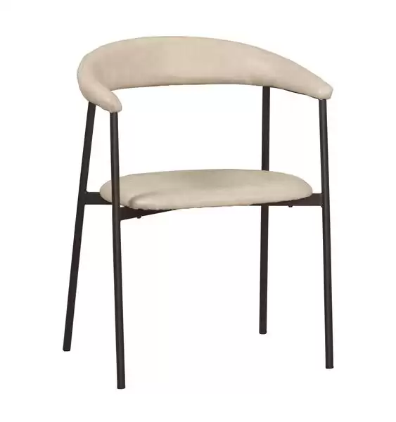 露西餐椅(米色皮)(五金腳)