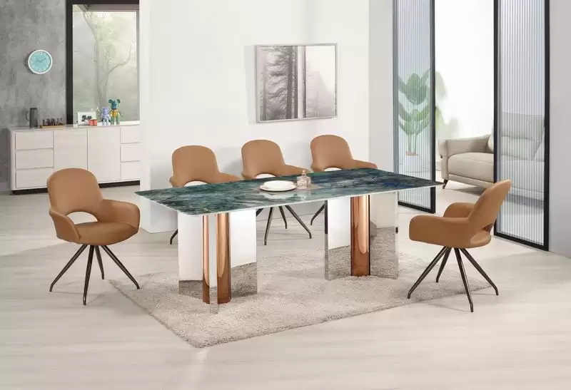 凱薩琳6.6尺餐桌(彩晶石)