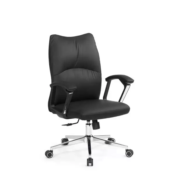 夏洛蒂辦公椅(低背)(黑色)(皮)