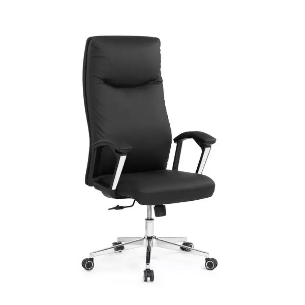 貝思辦公椅(高背)(黑色)(皮)