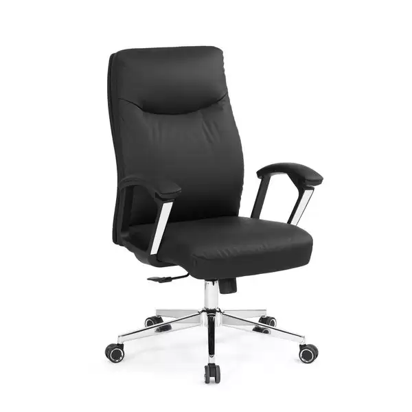 貝思辦公椅(低背)(黑色)(皮)