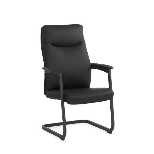貝思洽談椅(黑色)(皮)