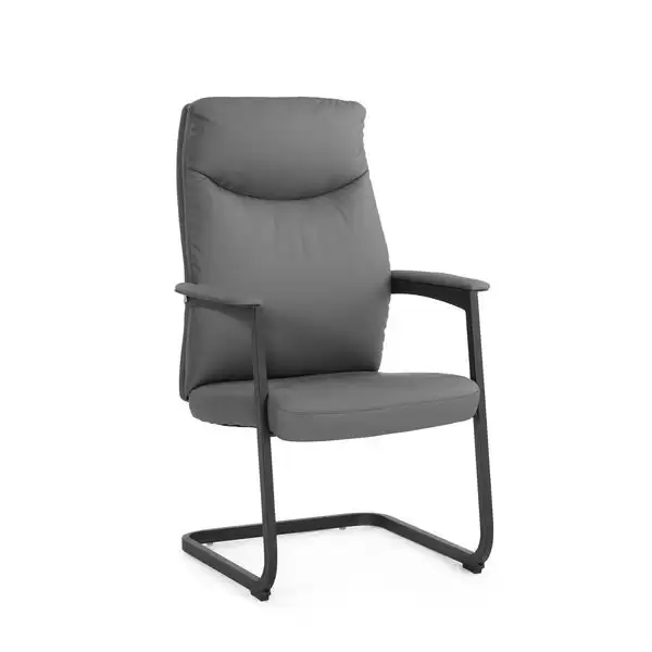 貝思洽談椅(灰色)(皮)