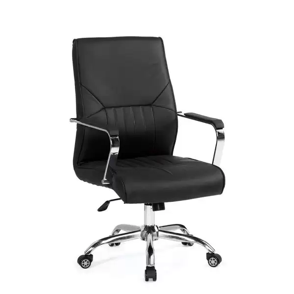 戈登辦公椅(黑色)(皮)