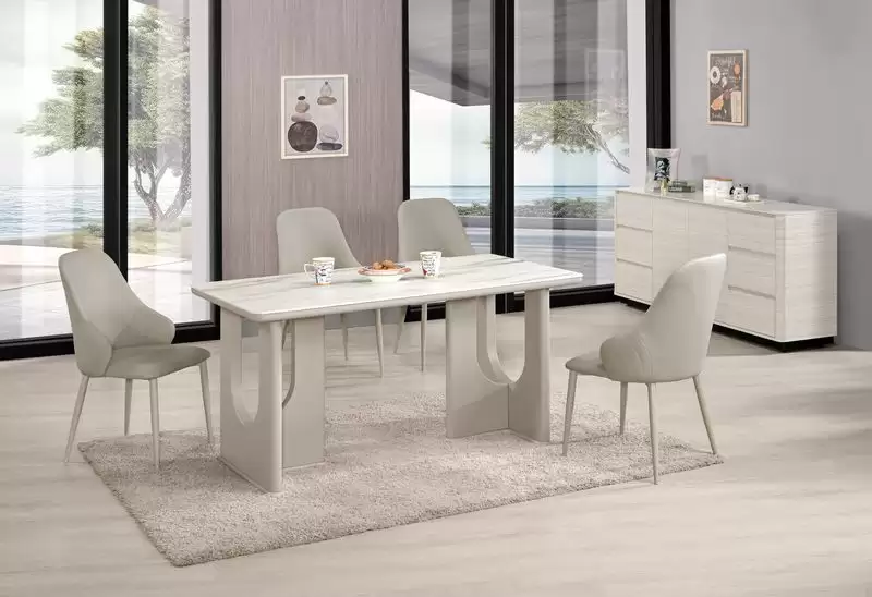 米契爾5尺石紋玻璃餐桌