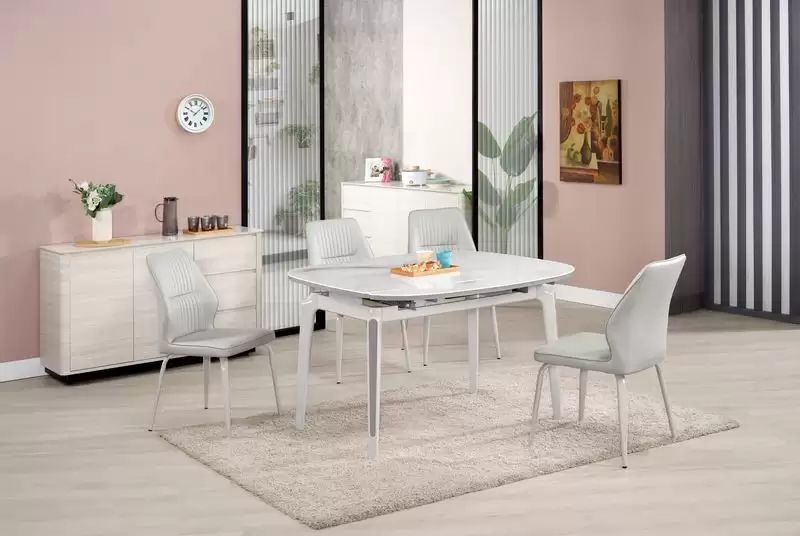 馬凱4尺多功能玻璃收合餐桌