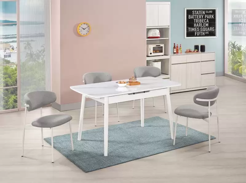 霍利斯4.6尺多功能玻璃伸縮餐桌