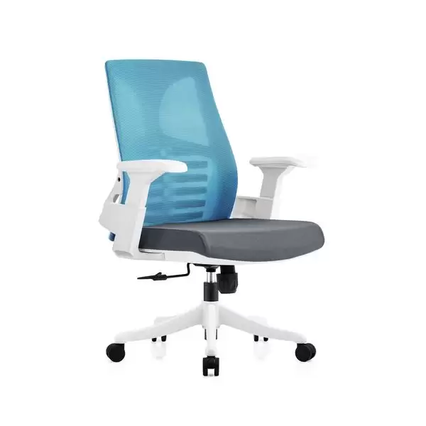 尼可爾電腦椅(低背)(白色)(布)