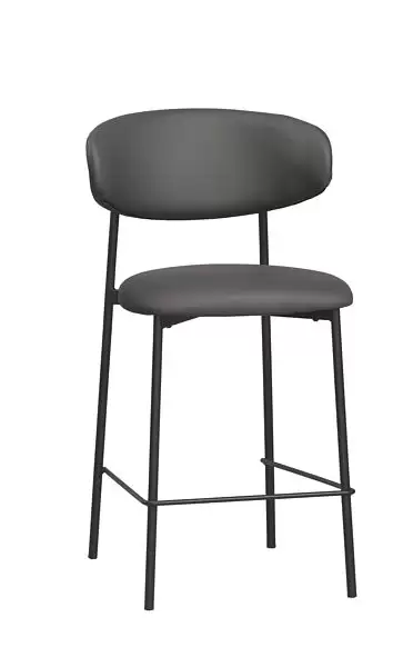 納特吧椅(中)(灰色皮)