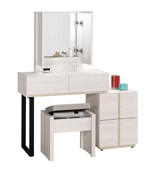 克萊格2.7尺仿石面伸縮化妝台含椅