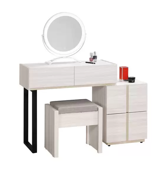 克萊格2.7尺仿石面伸縮化妝台+鏡 含椅