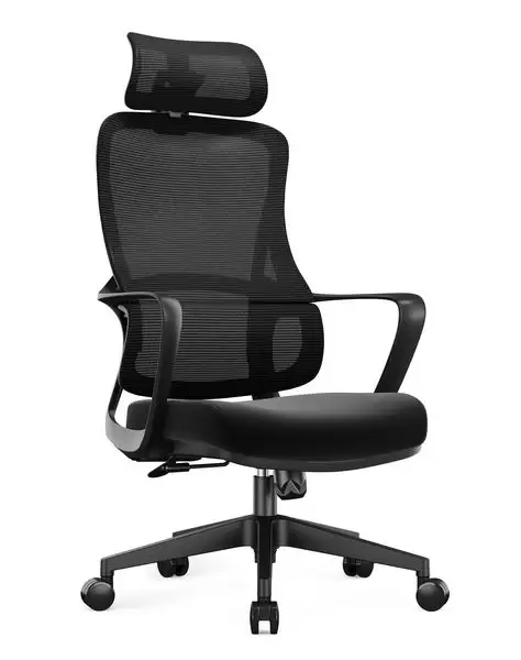 喬治人體工學電腦椅(高背)(黑色)(布)