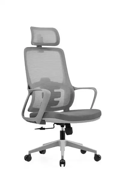 亞斯電腦椅(高背)(灰色)(布)