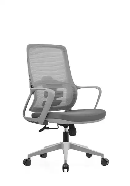 亞斯電腦椅(低背)(灰色)(布)