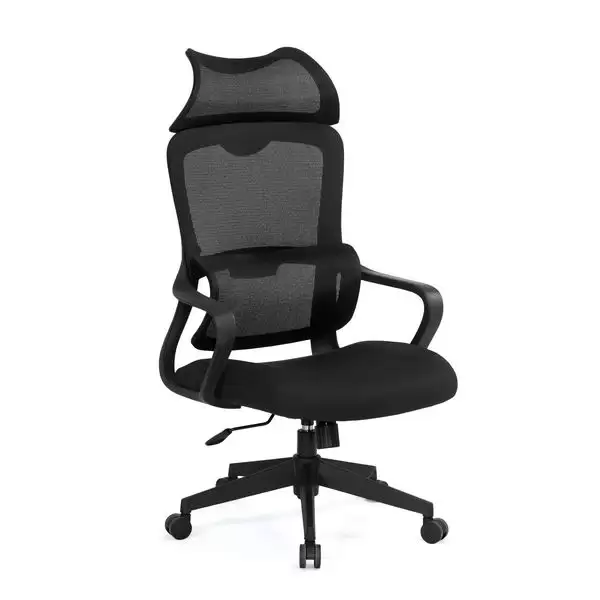 克羅蒂人體工學電腦椅(高背)(黑色)(布)