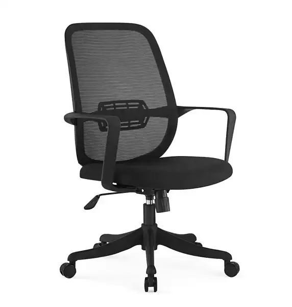 蒂娜電腦椅(中背)(黑色)(布)