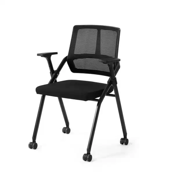 多麗絲培訓椅(黑色)(布)(附滑輪)