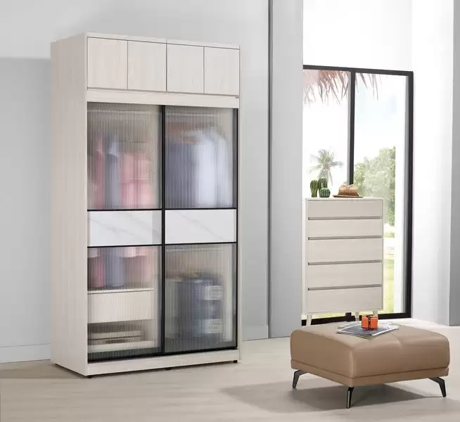 蘿克斯4尺鋁框拉門衣櫥