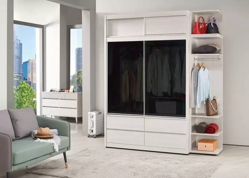 蘿克斯5尺鋁框四抽拉門衣櫥