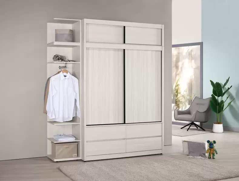 蘿克斯5尺四抽拉門衣櫥(木門)