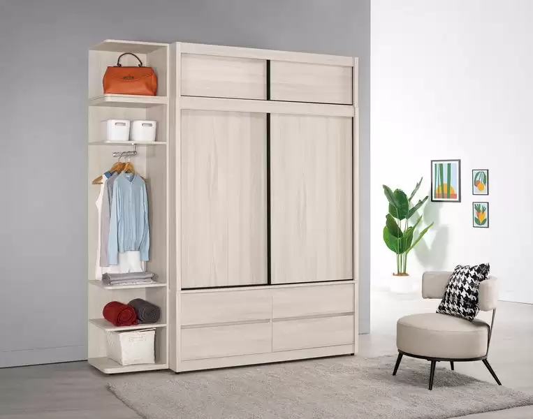 里斯特5尺拉門衣櫥(木門)