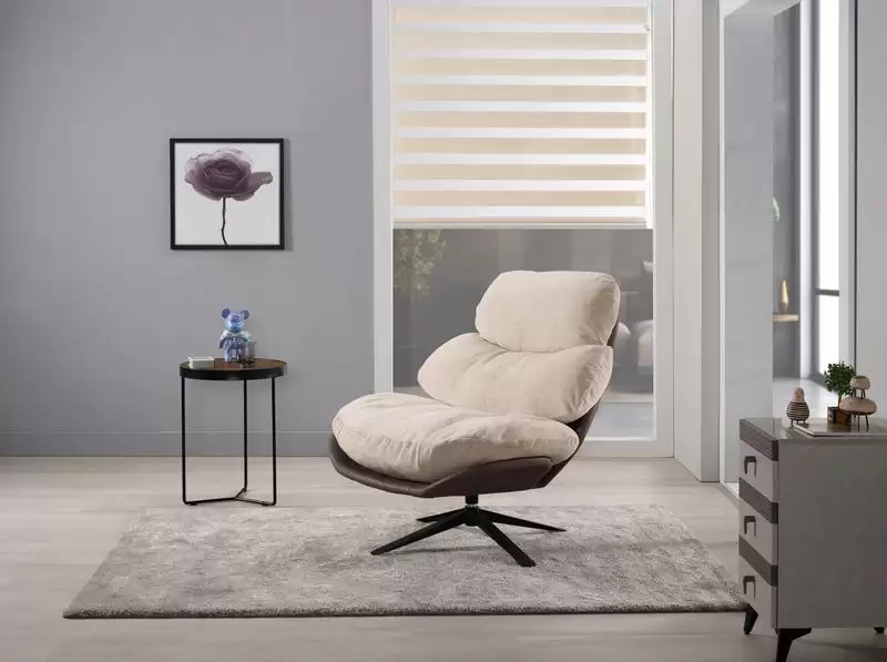 倫納德旋轉休閒椅(米色)